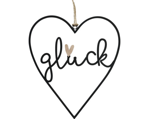 Dekoratives Herz zum Aufhängen mit dem Wort Glück