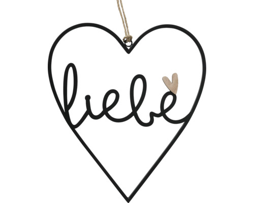 Dekoratives Herz zum Hängen mit dem Schriftzug Liebe