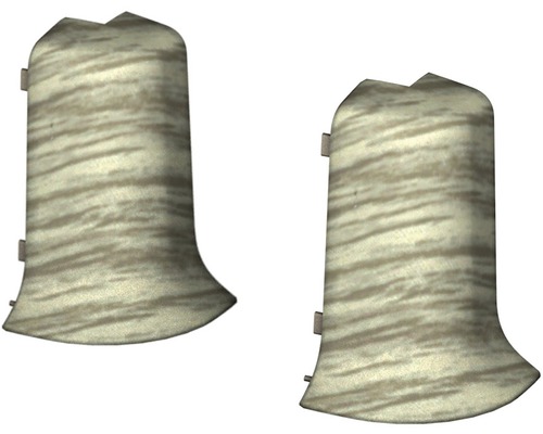 Prinz Aussenecken für Klemmsockelleisten Eiche grau 50 mm x 22 mm Zwei Heizkörperrosetten für Heizungsrohre