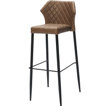 Barhocker mit Steppung, schwarzem Gestell und Fußstütze