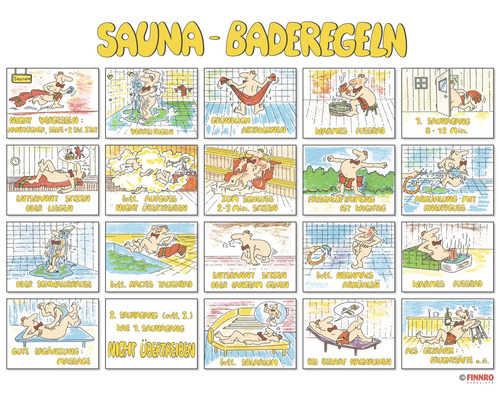 Sauna Baderegel-Tafel Roro für Herren