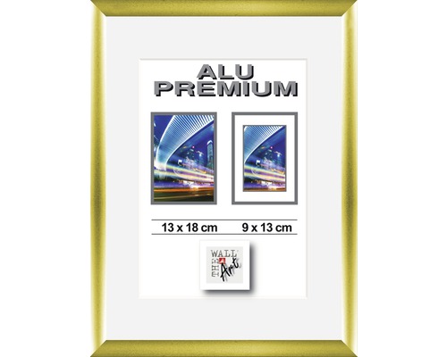 Bilderrahmen Alu Duo gold matt 13x18 cm