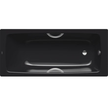 Schwarze Badewanne mit Griffen