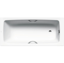 Aufnahme von oben einer Badewanne mit Haltegriffen