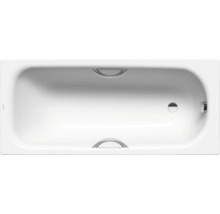 Rechteckige Badewanne mit Griffen und Ablauf