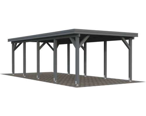Einzelcarport Palmako Karl 23,1 m² 315 x 732 cm dunkelgrau