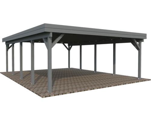 Doppelcarport Palmako Karl 40,6 m² 555 x 732 cm dunkelgrau