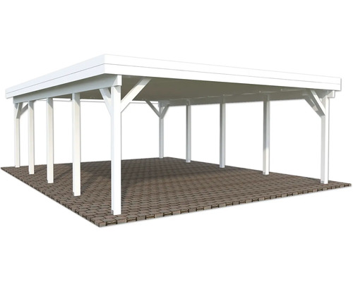 Doppelcarport Palmako Karl 40,6 m² 555 x 732 cm weiß