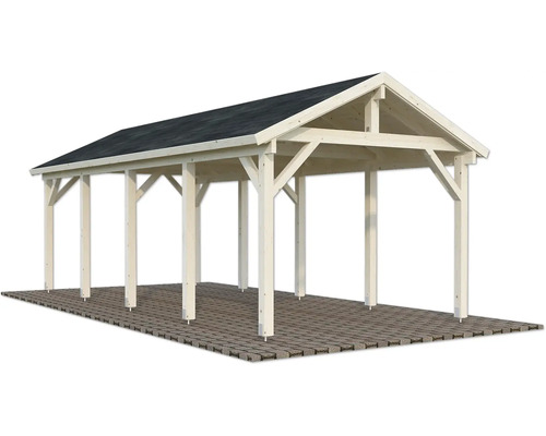 Freistehender Carport aus Holz mit Dach