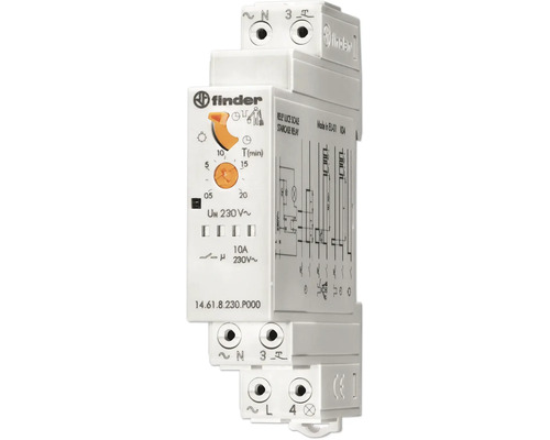 Finder Treppenlichtautomat mit Push-In-Klemmen 1 Schließer 10 A, für 230 V AC Finder Treppenhausautomat