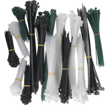 Bündel von Kabelbindern in verschiedenen Größen und Ausführungen