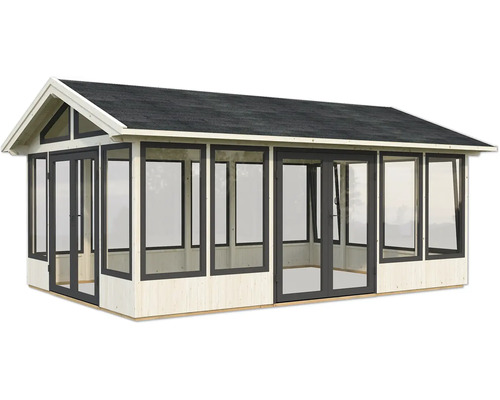 Gartenhaus mit Dach und Fenstern