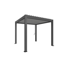 Pergola Biohort 3x3 inkl. beweglichen, isolierten Lamellendach für geringere Geräuschentwicklung und Wärmeabstrahlung 312 x 312 cm dunkelgrau-metallic/silber