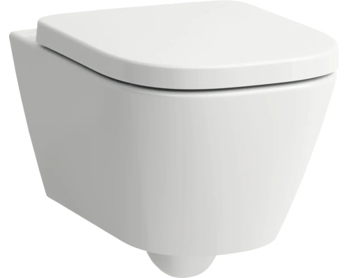 LAUFEN Wand-WC MEDA Tiefspüler ohne Spülrand mit Silent Flush Spültechnik weiß glänzend mit Beschichtung ohne WC-Sitz H8201104000001 Wand-WC mit Deckel