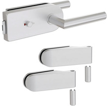 Pertura Glastürbeschlag Jonte Studio WC Silber inkl. 2 Rahmenteile für Holzzargen