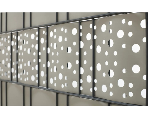Sichtschutzstreifen Konsta für Doppelstabmatte Kreise PVC 5 Streifen 251 x 19 cm grau