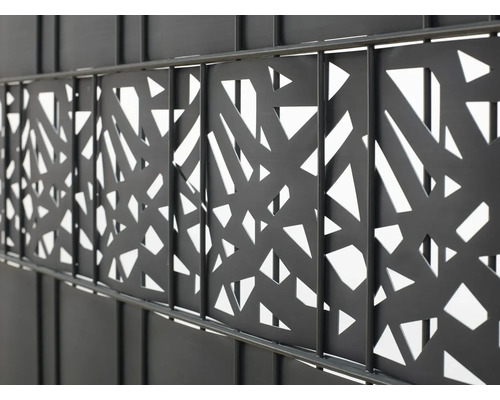Sichtschutzstreifen Konsta für Doppelstabmatte PVC 5 Streifen 251,5 x 19,2 cm anthrazit