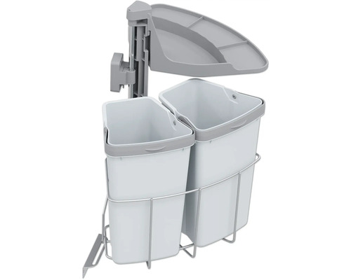 Mülltrennsystem VS ENVI Anzahl Fächer 2 2x 9 Liter silber grau