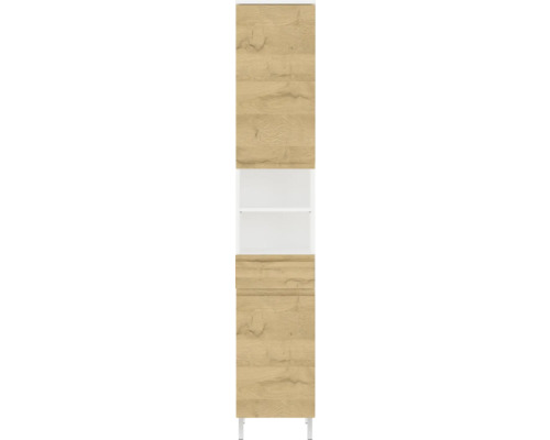 Hochschrank mit Holztür und Regalen