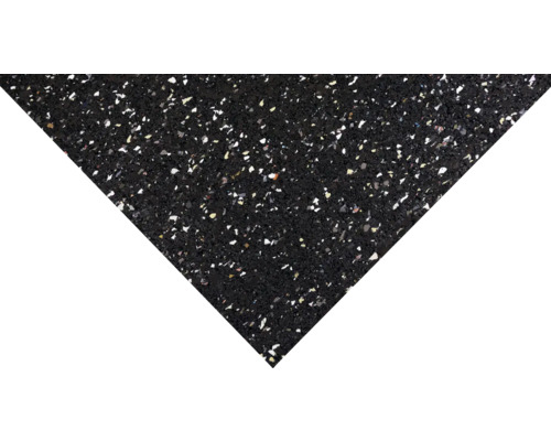 Schwarze Gummimatte mit weißen Sprenkeln