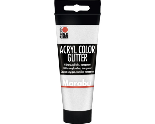 Marabu Acrylfarbe Acryl Color glitter silber 582 100 ml Tube mit transparenter Glitzer-Acrylfarbe von Marabu
