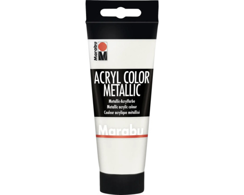 Marabu Acrylfarbe Acryl Color metallic weiß 770 100 ml Tube Metallic Acrylfarbe