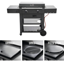 Grillwagen mit Grillplatte, Grillrost und Pizzaofenaufsatz