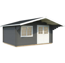 Gartenhaus Palmako Sally 15,5 m² inkl. Fußboden 515 x 530 cm dunkelgrau-weiß