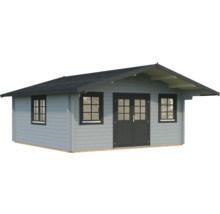 Gartenhaus Palmako Helena 24,6 m² inkl. Fußboden 608 x 672 cm hellgrau-anthrazit