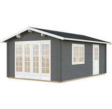 Gartenhaus Palmako Irene 19,0 m² inkl. Fußboden 426 x 598 cm dunkelgrau-weiß