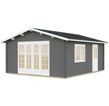 Gartenhaus Palmako Irene 23,9 m² inkl. Fußboden 514 x 598 cm dunkelgrau-weiß