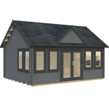 Gartenhaus Palmako Claudia 19,4 m² inkl. Fußboden 574 x 424 cm dunkelgrau-anthrazit