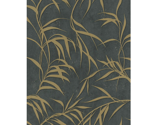 Vliestapete 34289 City Glow floral schwarz gold Tapete mit Pflanzenmuster