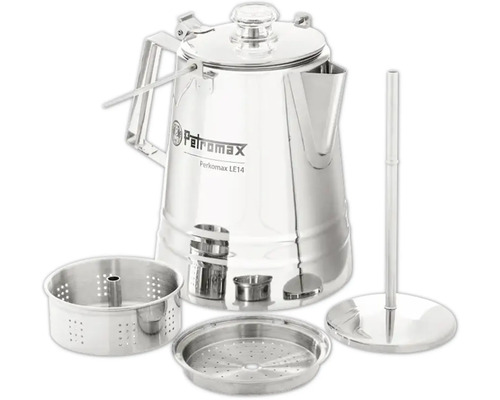 Petromax Perkomax LE14 Kaffeebereiter aus Edelstahl mit Zubehör