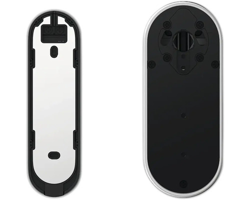 Zwei Ansichten einer smarten Türklingel zur Montage