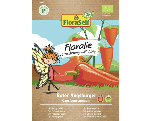 Paprika Roter Augsburger Floraself Floralie & Flo Samenfestes Saatgut Gemüsesamen FloraSelf Floralie Roter Augsburger Spitzpaprika Samen