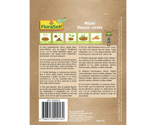 Floraself Miami Daucus carota carrot seed packet