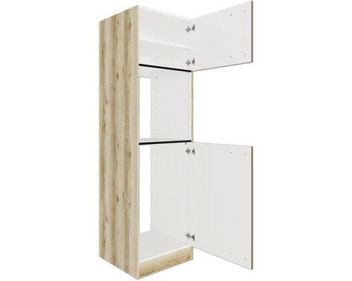 Küchenhochschrank mit zwei geöffneten Türen