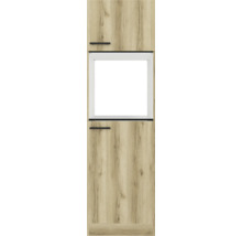 Küchenschrank mit Holzmuster und offener Nische