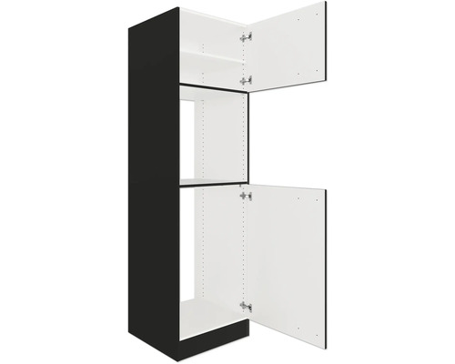 Küchenschrank mit offenen Türen und Regalböden