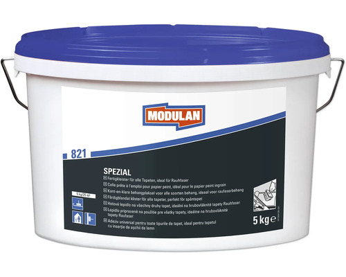 MODULAN 821 Spezialtapetenkleister Fertigkleister 5 kg Fertigkleister im Eimer für alle Tapeten, ideal für Raufaser