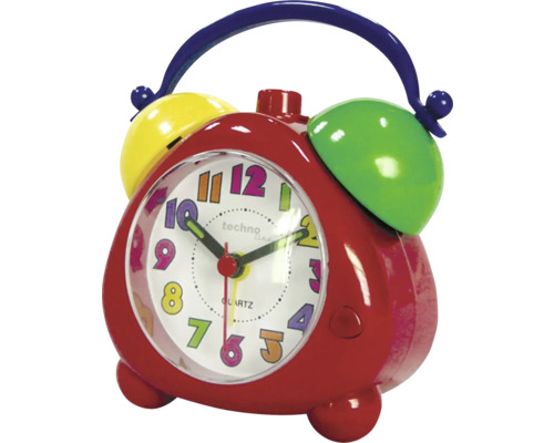 Wecker Modell K Kinderwecker bunt 10,5x12x6,5 cm Wecker mit mehrfarbigen Zahlen und Glocken