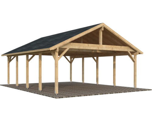 Doppelcarport Palmako Robert 40,6 m² 555 x 732 cm tauchgrundiert braun