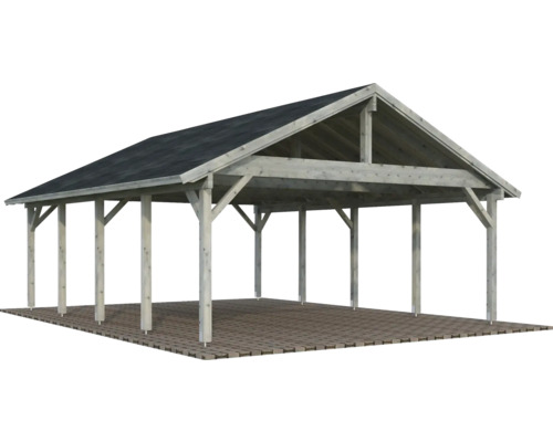 Doppelcarport Palmako Robert 40,6 m² 555 x 732 cm tauchgrundiert grau