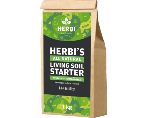 Herbi Living Soil Starter 4+4+4 Dünger 1 kg Naturdünger für die erste Wachstumsphase Herbi''s All Natural Living Soil Starter 1 kg