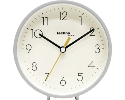 Wecker Modell H grau 15,6x15x5 cm Techno Line Tischuhr mit Stunden-, Minuten- und Sekundenzeiger