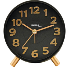 Analoge Tischuhr mit goldenen Ziffern und Zeigern