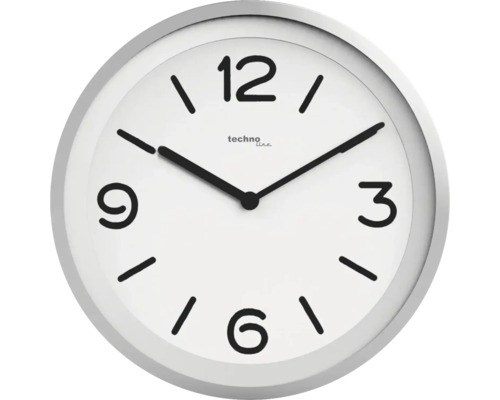 Wanduhr mit analoger Anzeige und Techno Line Logo