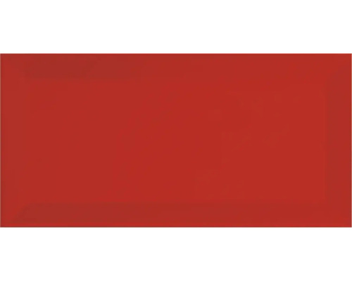 Metrofliese mit Facette rojo glänzend 10x20 cm Einfarbiger Hintergrund