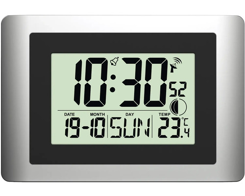 Digitale Wetterstation mit Anzeige von Uhrzeit, Datum und Temperatur
